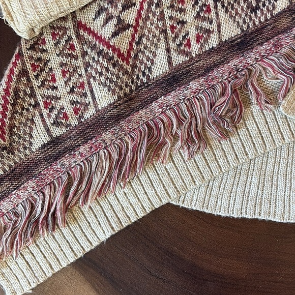 Lucky Brand Open Front Aztec Cardigan with fringe/ Size medium - Picture 4 of 8